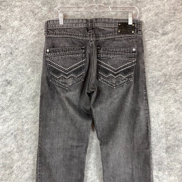 Vintage Brass Slim Straight Jeans 32x32 Men's Denim Gray Adults Zipper Fly - Picture 8 of 10